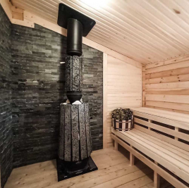 Дровяная банная печь GrillD Cometa Vega 240 Long Stone Pro (Серпентинит)