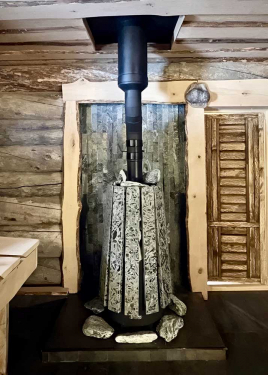 Дровяная банная печь GrillD Cometa Vega 240 Long Stone Pro (Серпентинит)