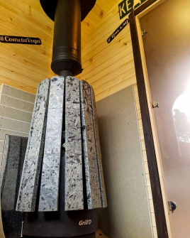 Дровяная банная печь GrillD Cometa Vega 240 Long Stone (Серпентинит)