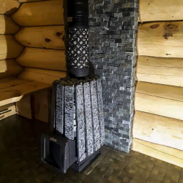 Дровяная банная печь GrillD Cometa Vega 240 Short Max Stone (Серпентинит)