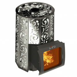 Дровяная банная печь GrillD Violet Long Window Max Pro, камень 100 кг