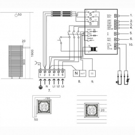 Электрокаменка Tulikivi Tuisku 10,5 kW,  поверхность Rigata