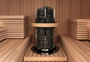 Печь для сауны Sawo Tower TH12-150NS-P круглая, 15 кВт, выносной пульт, нержавейка