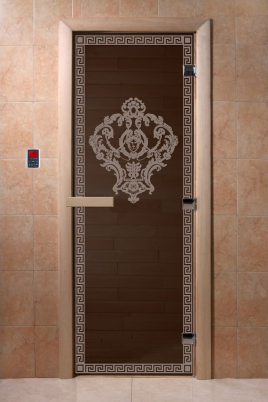 Стеклянная дверь DoorWood Версаче черный жемчуг, коробка ольха