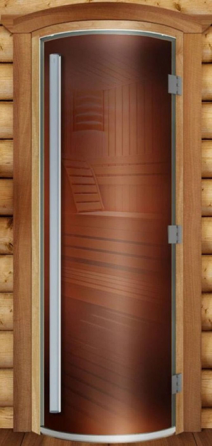 Стеклянные двери DoorWood Престиж Радиусные, стекло бронза, коробка ольха