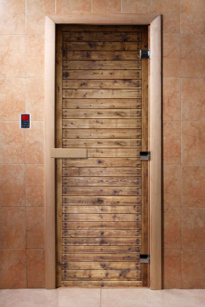 Стеклянные двери DoorWood с фотопечатью А020, коробка ольха